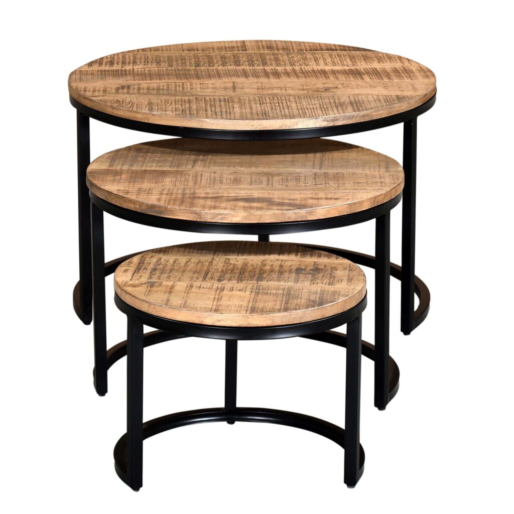 Darsh 3pc Coffee Table Set in Natural and Black - Image 3
