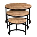 Darsh 3pc Coffee Table Set in Natural and Black 303-403NAT 303 403NAT 2