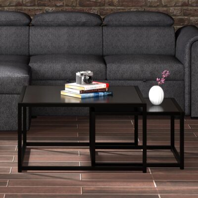 Quinn 2pc Coffee Table Set in Black 303-524BK 303 524BK 1