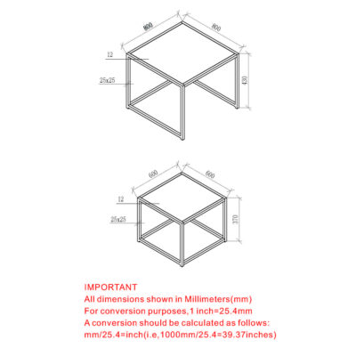 Quinn 2pc Coffee Table Set in Black 303-524BK 303 524BK LD