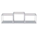 Casini 3pc Multi-Tier Coffee Table Set in Silver 303-632CH-3 303 632CH 3 2