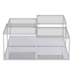Casini 4pc Multi-Tier Coffee Table Set in Silver 303-632CH-4 303 632CH 4 3