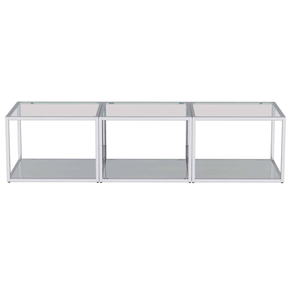 Casini 3pc Small Coffee Table Set in Silver - Image 3