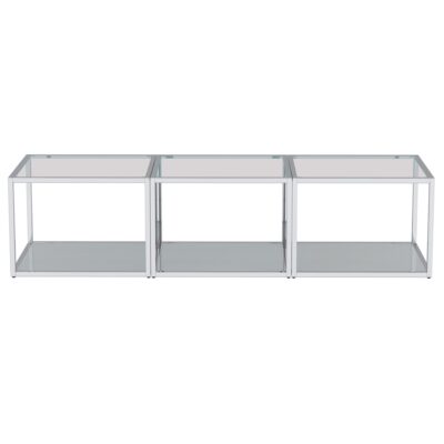Casini 3pc Small Coffee Table Set in Silver 303-632CH_S 303 632CH S 2