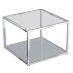 Casini 3pc Small Coffee Table Set in Silver 303-632CH_S 303 632CH S 3