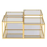 Casini 4pc Multi-Tier Coffee Table Set in Gold 303-632GL-4 303 632GL 4 3