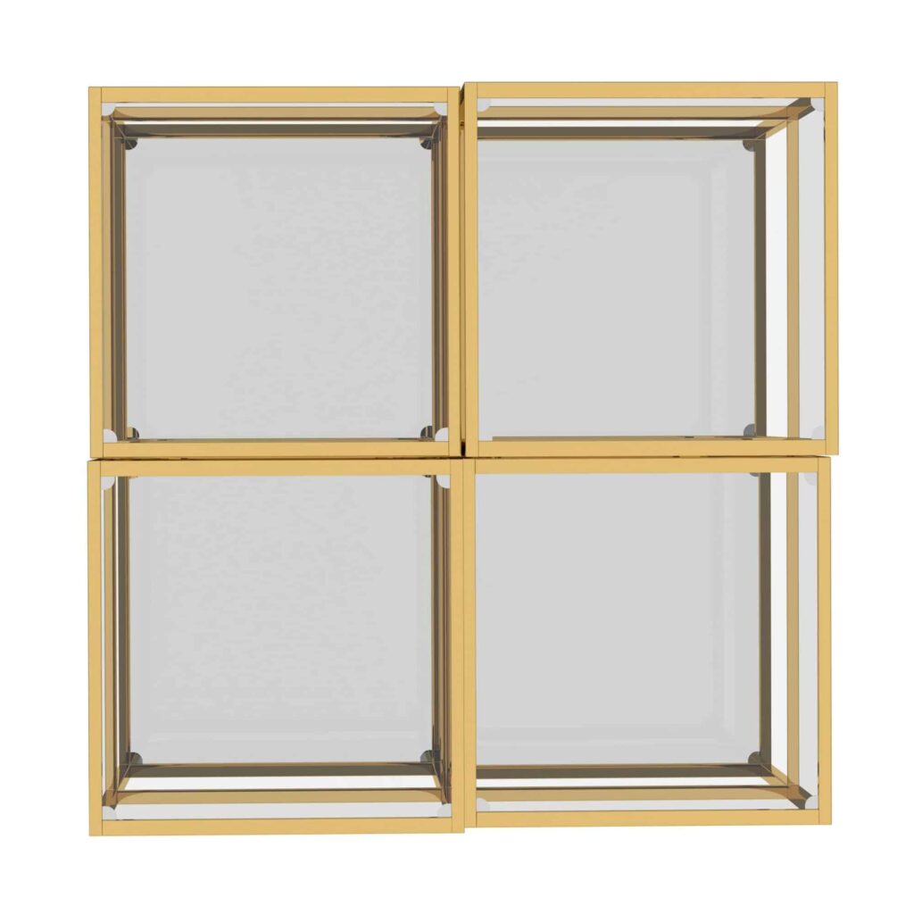 Casini 4pc Multi-Tier Coffee Table Set in Gold - Image 6
