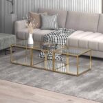 Casini 3pc Small Coffee Table Set in Gold 303-632GL_S 303 632GL S 1