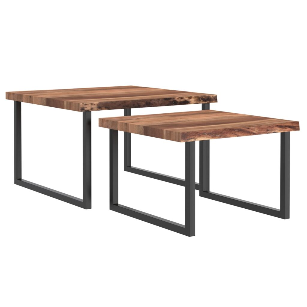 Jivin 2pc Coffee Table Set in Natural and Black - Image 3