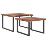 Jivin 2pc Coffee Table Set in Natural and Black 303-676NAT 303 676NAT 2
