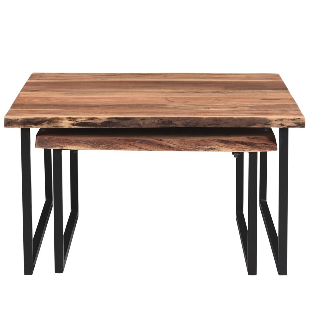 Jivin 2pc Coffee Table Set in Natural and Black - Image 4