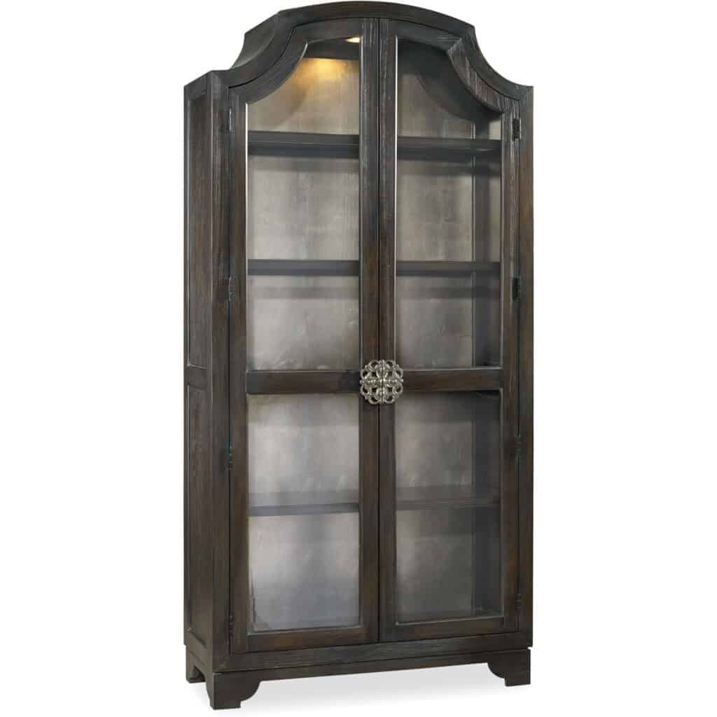 Sanctuary Glass Bunching Curio-Ebony Antiqued Oak 3031-50001 3031 50001