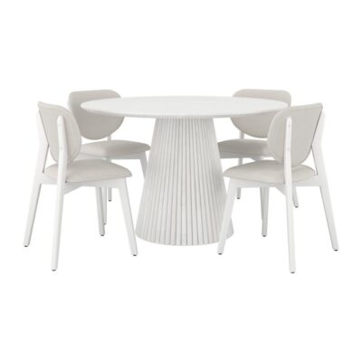 Akira 5-Piece Dining Set - White Wash