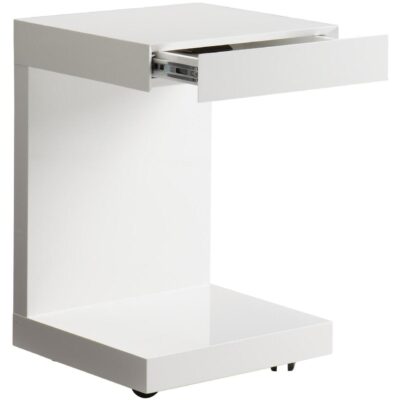Bachelor End Table - High Gloss White 7 Bachelor End Table - High Gloss White 36556 36556 BACHELOR TV TABLE WHITE 3