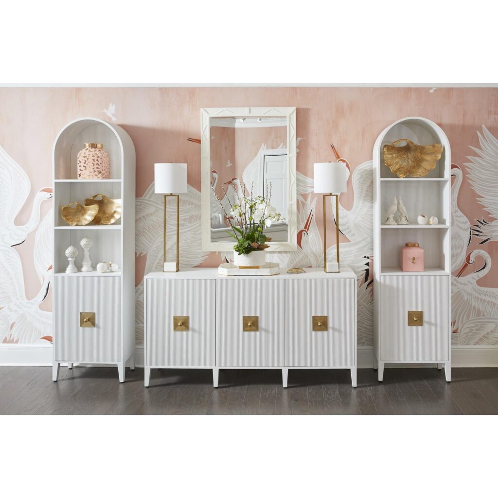 Dahlia Rectangle Mirror - White - Image 4