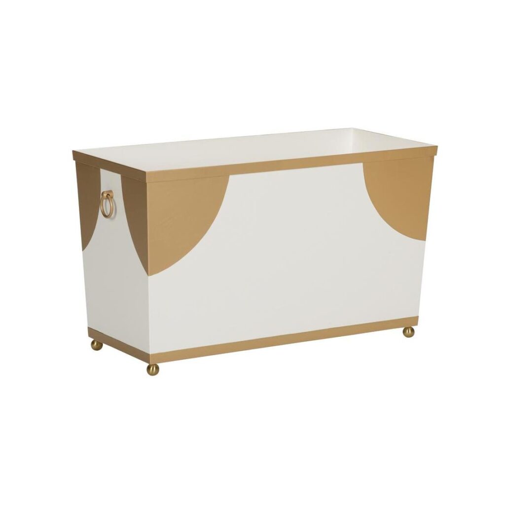 Plais Planter Wide - White/Gold