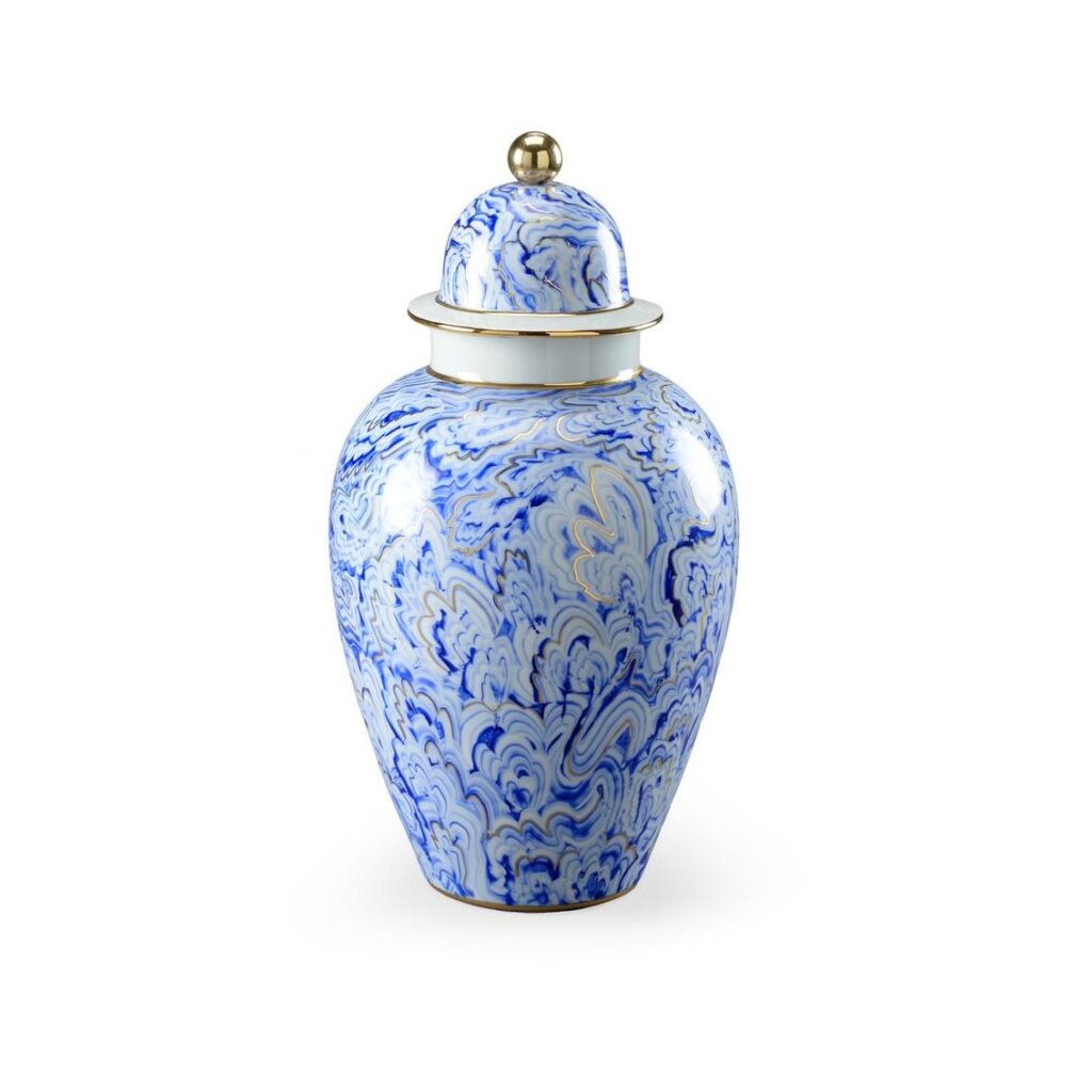 Marbleized Covered Urn (Lg)