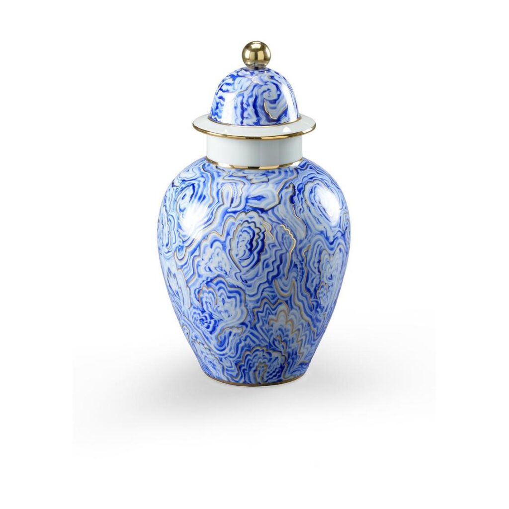 Marbleized Covered Urn (Sm)