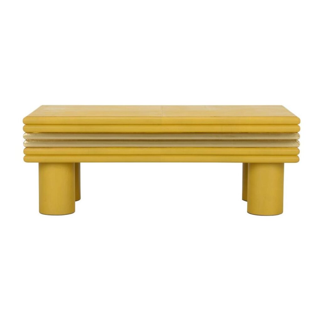 Coulter Leather Cocktail Table- Yellow - Image 2