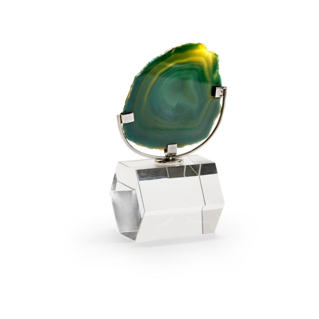 Small Agate On Stand - Green
