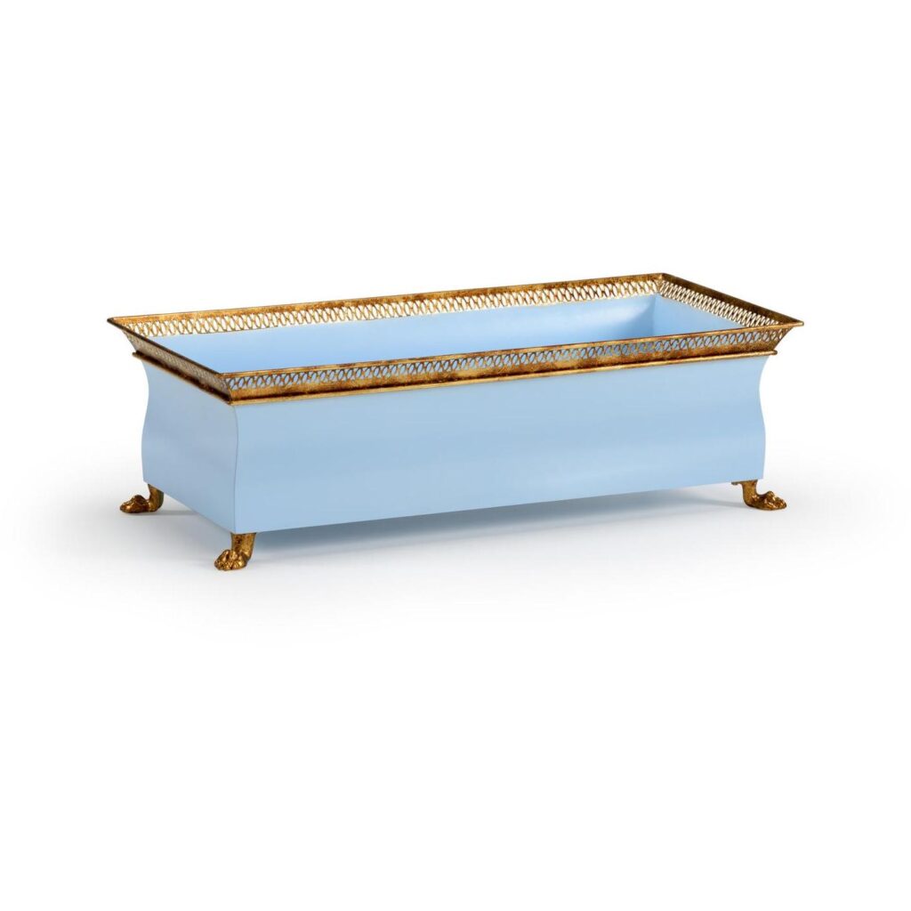 French Tole Planter - Blue