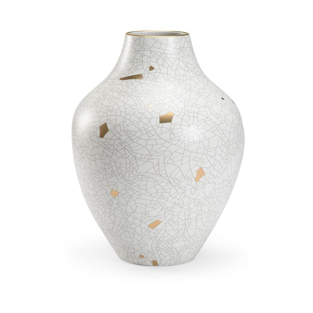 Gold Crackle Urn (Lg)