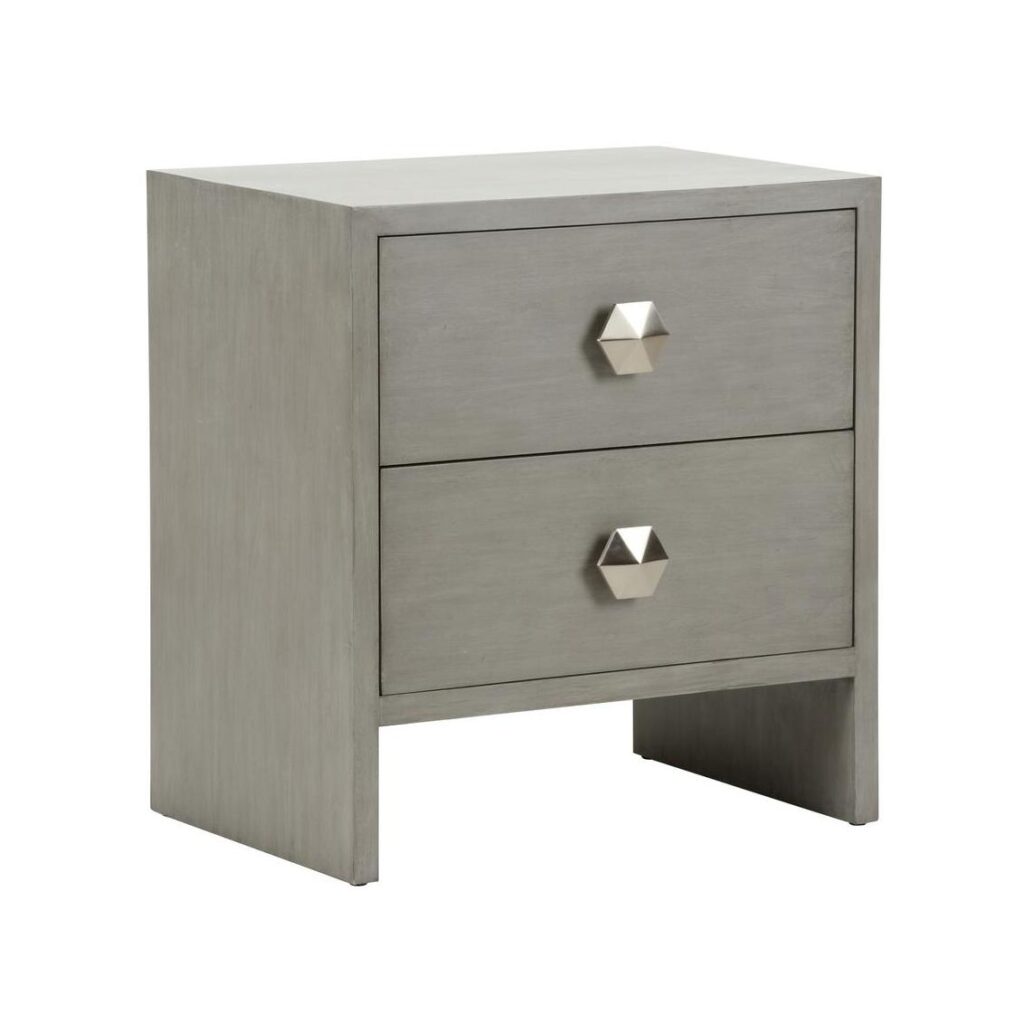 Moxy Bedside Table 2 Drawer - Gray