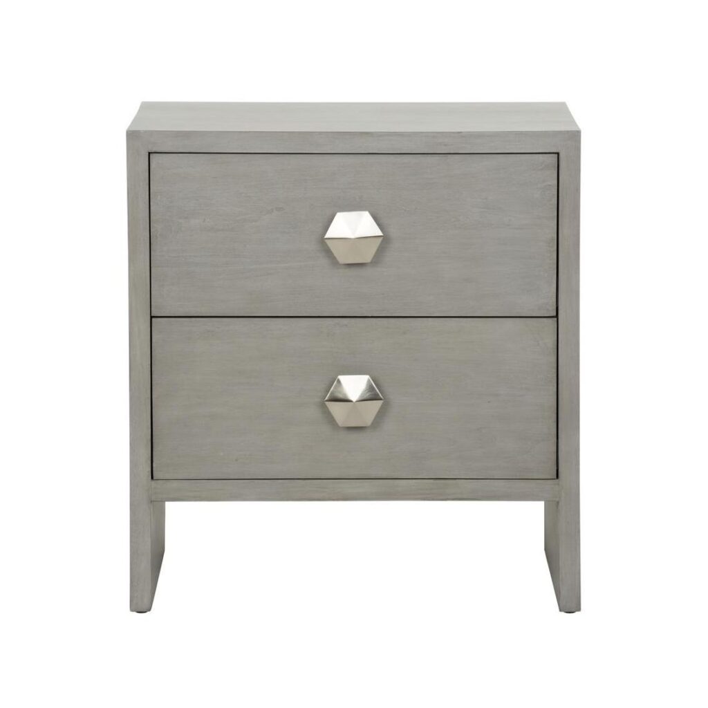 Moxy Bedside Table 2 Drawer - Gray - Image 3
