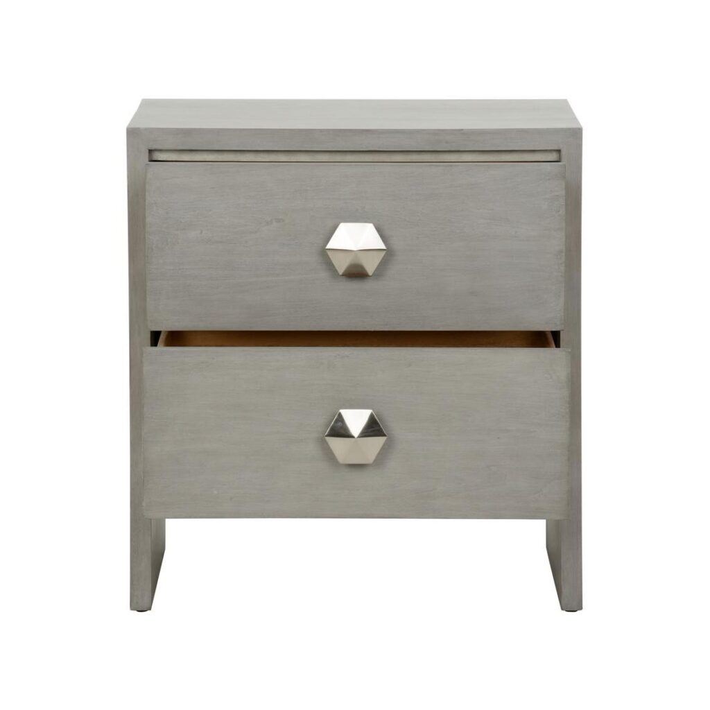 Moxy Bedside Table 2 Drawer - Gray - Image 4