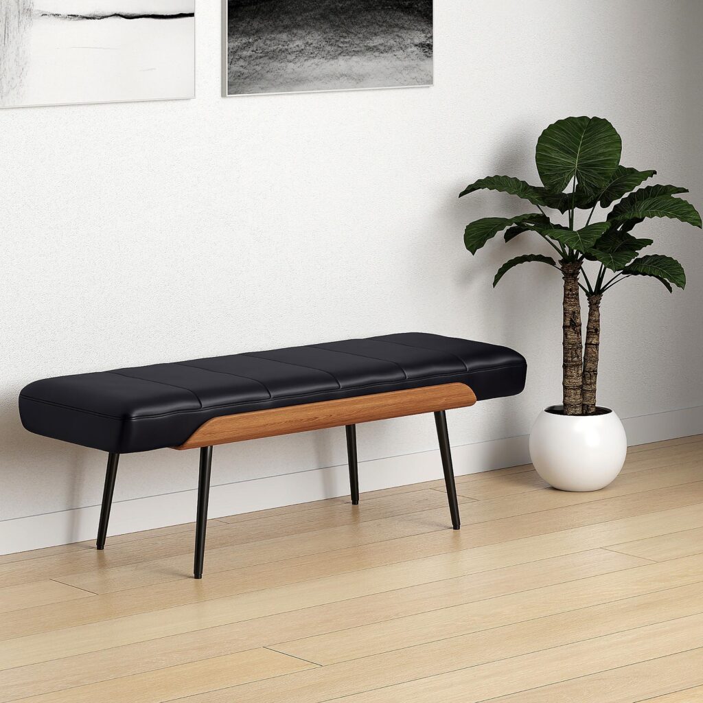 Umber Bench in Black and Walnut - Image 2