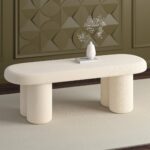 Azoro Bench in Cream Boucle 401-163CM 401 163CM 1