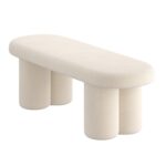 Azoro Bench in Cream Boucle 401-163CM 401 163CM 2