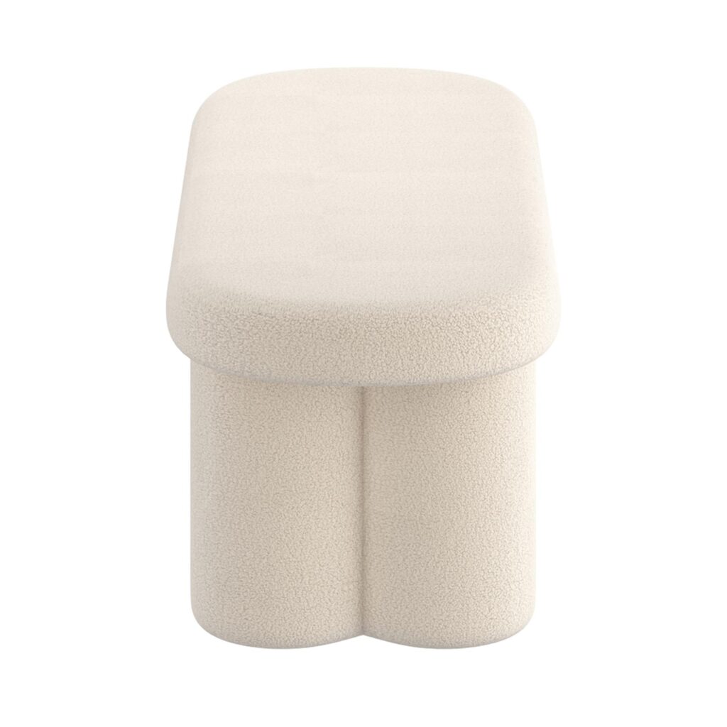 Azoro Bench in Cream Boucle - Image 4