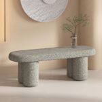 Azoro Bench in Warm Grey Boucle 401-163WGY 401 163WGY 1