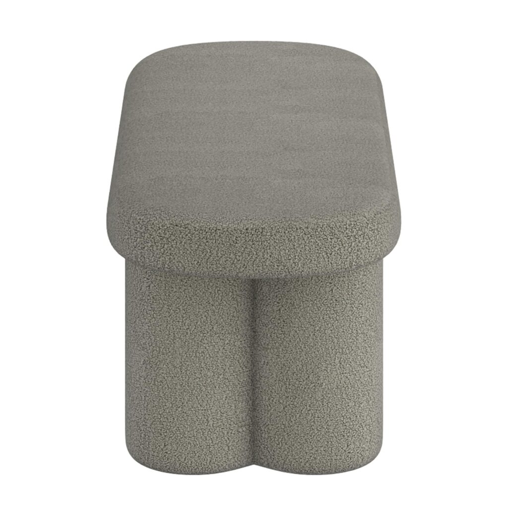Azoro Bench in Warm Grey Boucle - Image 4