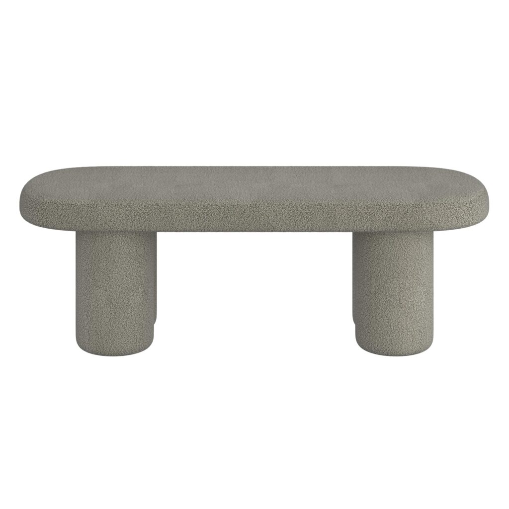 Azoro Bench in Warm Grey Boucle - Image 5