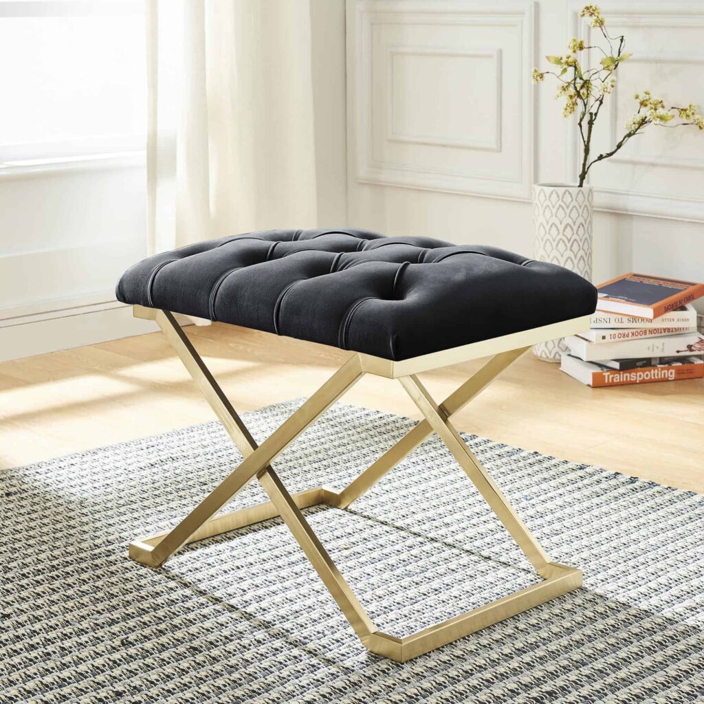 Rada Bench in Black and Gold - Image 2