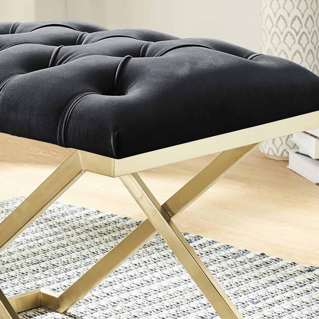 Rada Bench in Black and Gold - Image 6