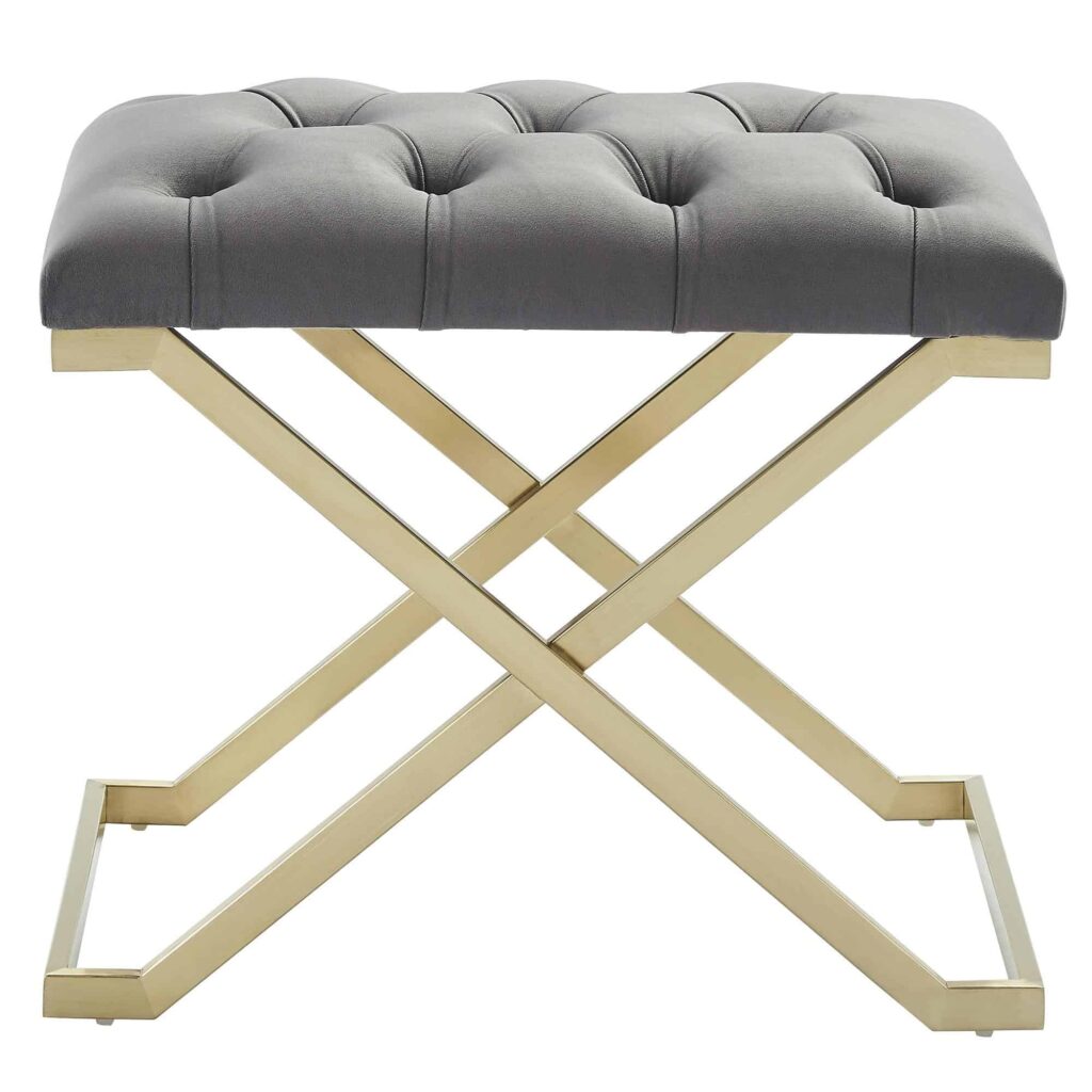 Rada Bench in Grey and Gold - Image 3