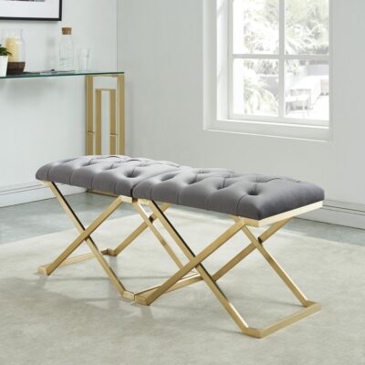 Rada Bench in Grey and Gold 401-404GY 401 404GY 3