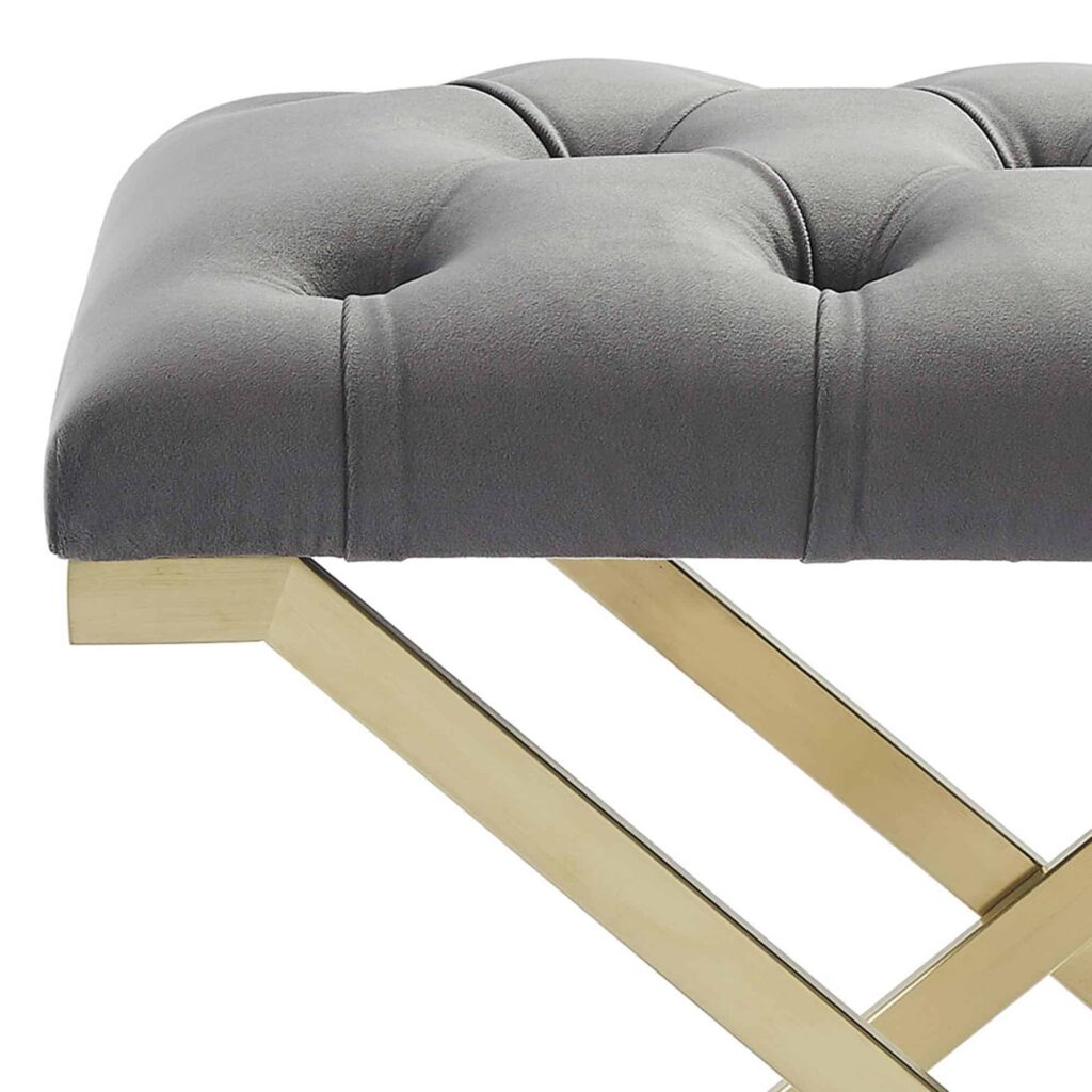 Rada Bench in Grey and Gold - Image 7