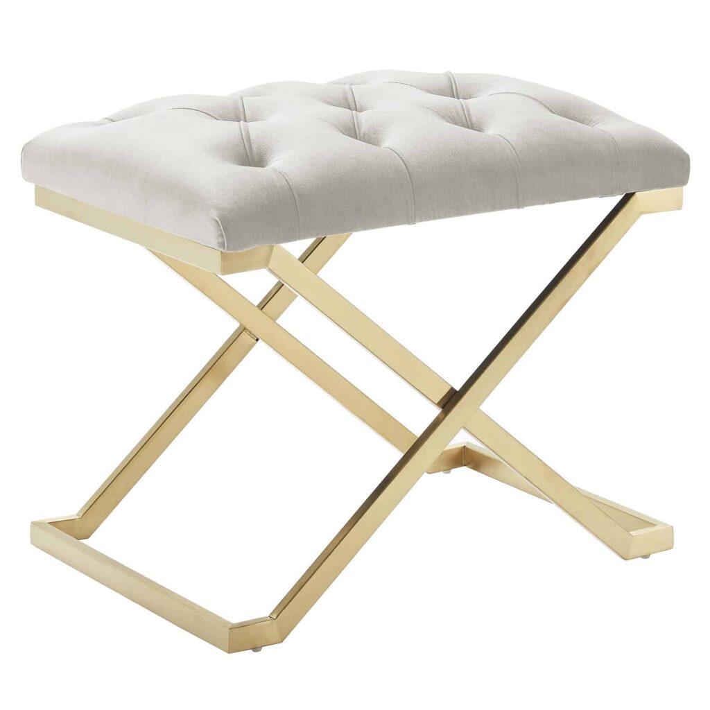 Rada Bench in Ivory and Gold 401-404IV 401 404IV