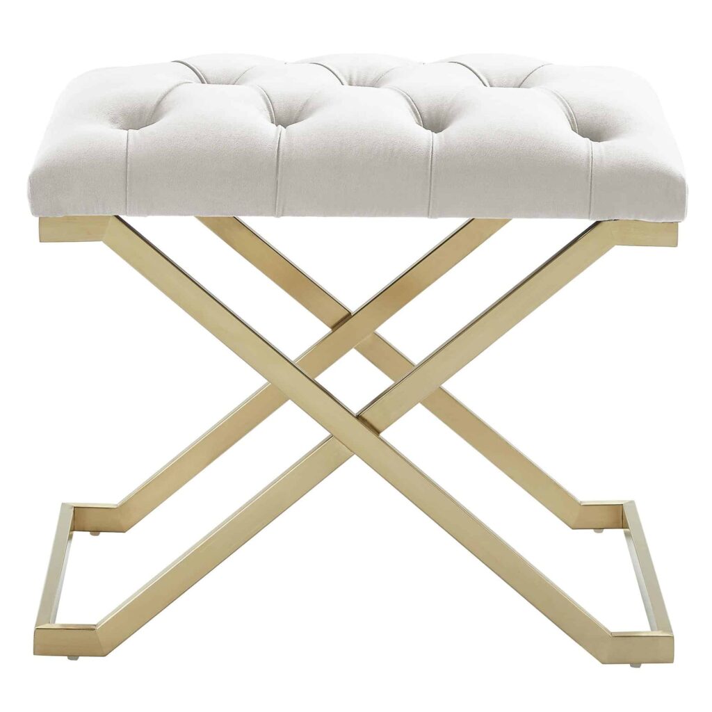 Rada Bench in Ivory and Gold - Image 3