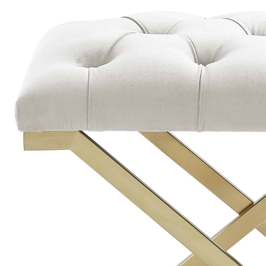 Rada Bench in Ivory and Gold - Image 7