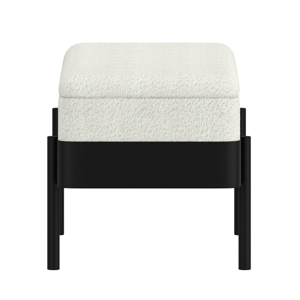 Odell Storage Bench in Ivory & Black - Image 4