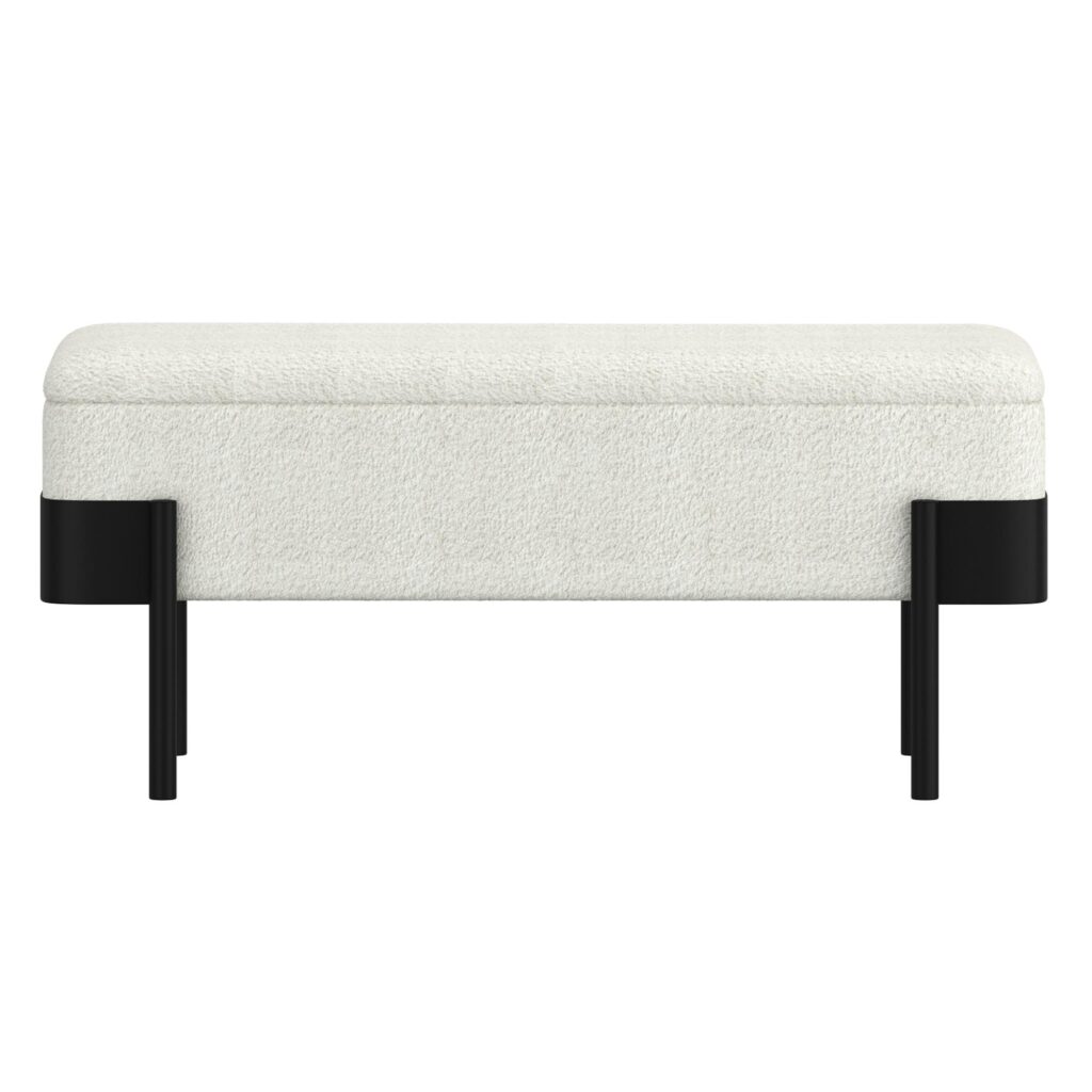 Odell Storage Bench in Ivory & Black - Image 5