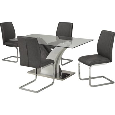 Fabiano 5-Piece Dining Set - Grey