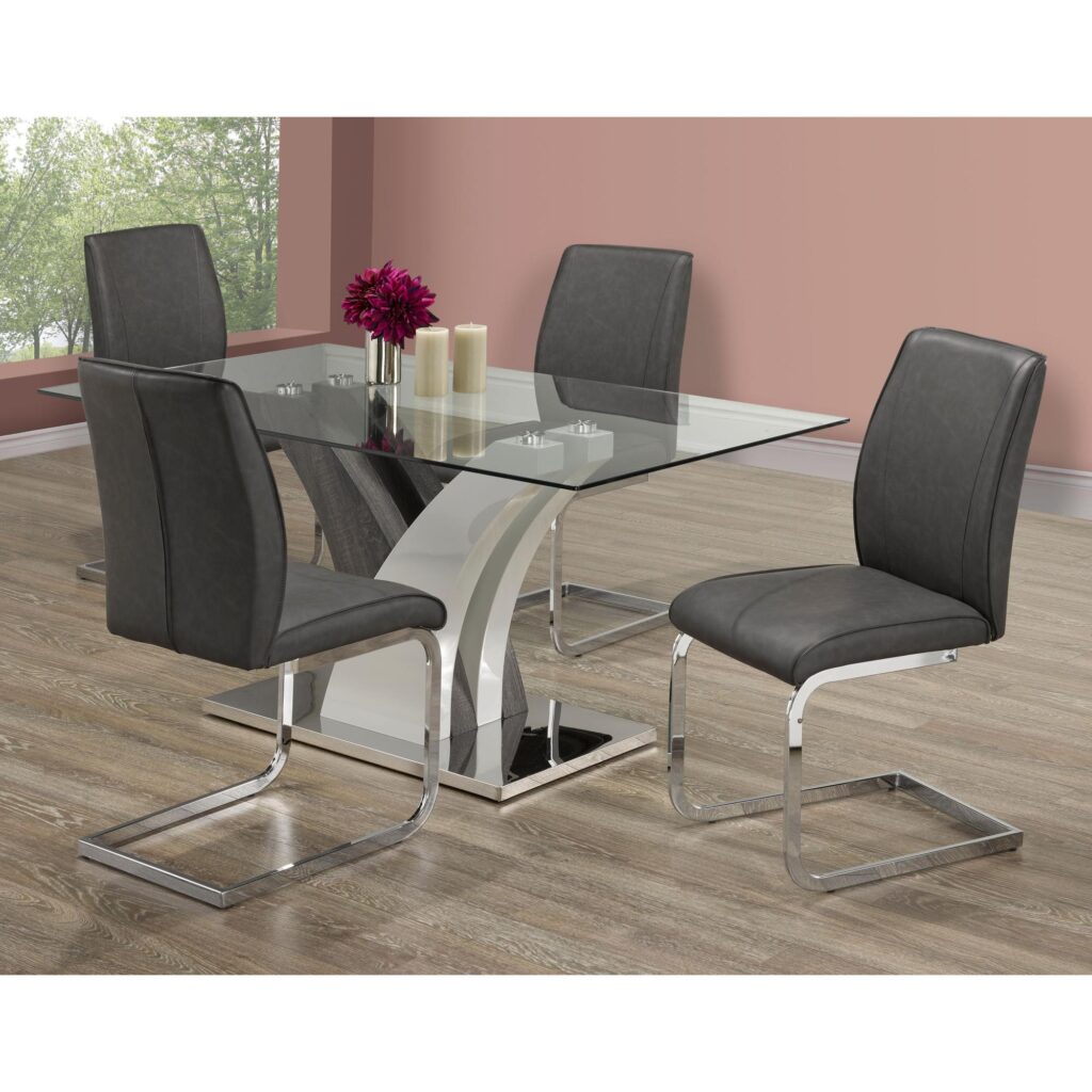 Fabiano 5-Piece Dining Set - Grey - Image 2