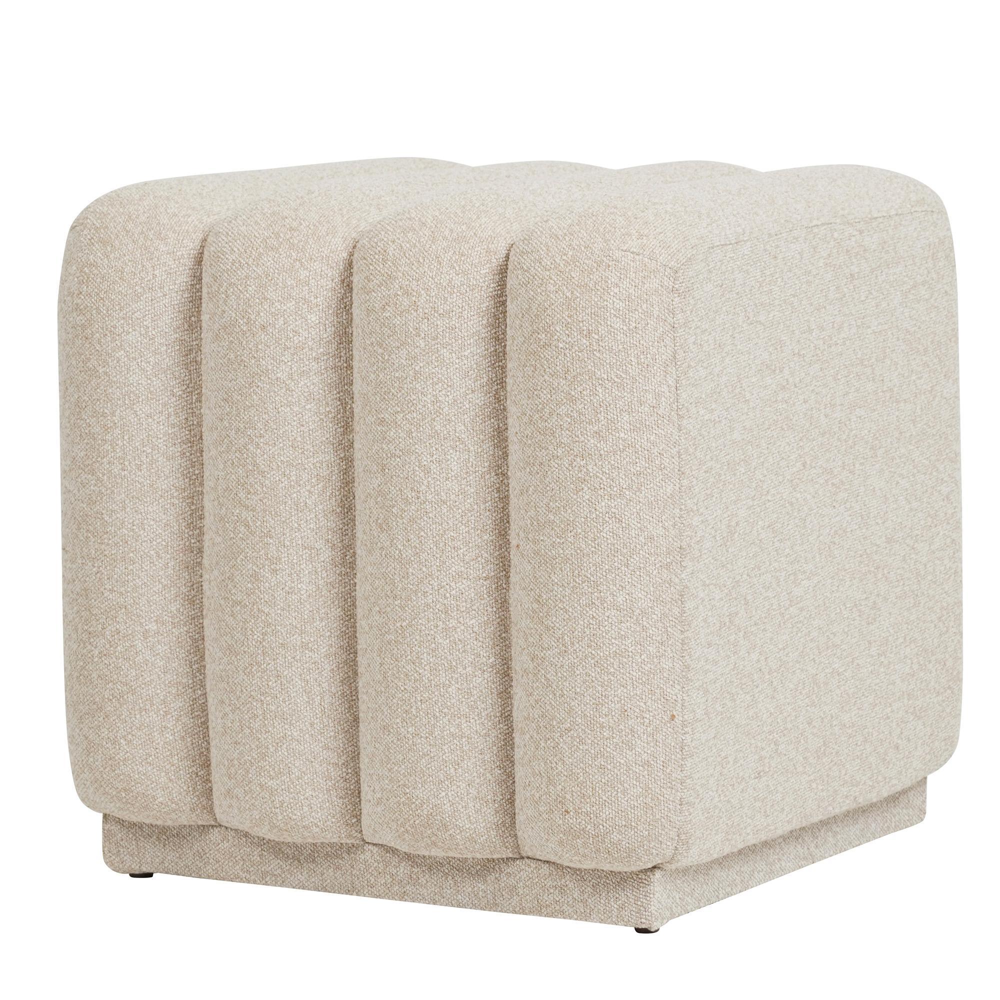 Pollo Square Ottoman in Oat 3 Pollo Square Ottoman in Oat - Image 3
