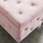 Monique Square Storage Ottoman in Blush Pink and Chrome 402-130SM-BSH 402 130SM BSH 5